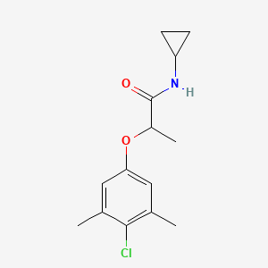 molecular formula C14H18ClNO2 B4732645 2-(4-chloro-3,5-dimethylphenoxy)-N-cyclopropylpropanamide 