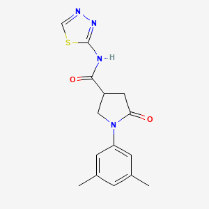 molecular formula C15H16N4O2S B4732676 1-(3,5-dimethylphenyl)-5-oxo-N-1,3,4-thiadiazol-2-yl-3-pyrrolidinecarboxamide 