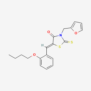 molecular formula C19H19NO3S2 B4732679 5-(2-butoxybenzylidene)-3-(2-furylmethyl)-2-thioxo-1,3-thiazolidin-4-one 
