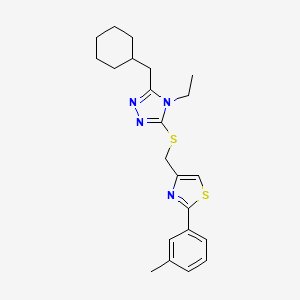 3-(cyclohexylmethyl)-4-ethyl-5-({[2-(3-methylphenyl)-1,3-thiazol-4-yl]methyl}thio)-4H-1,2,4-triazole