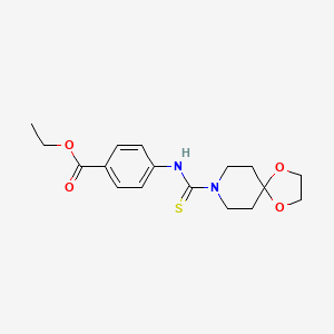 molecular formula C17H22N2O4S B4732700 ethyl 4-[(1,4-dioxa-8-azaspiro[4.5]dec-8-ylcarbonothioyl)amino]benzoate 
