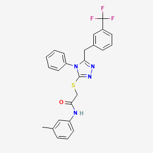 molecular formula C25H21F3N4OS B4732735 N-(3-methylphenyl)-2-({4-phenyl-5-[3-(trifluoromethyl)benzyl]-4H-1,2,4-triazol-3-yl}thio)acetamide 