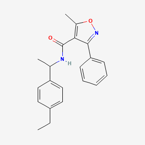 molecular formula C21H22N2O2 B4732740 N-[1-(4-ethylphenyl)ethyl]-5-methyl-3-phenyl-4-isoxazolecarboxamide 