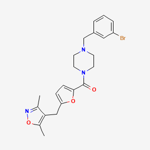 molecular formula C22H24BrN3O3 B4732754 1-(3-bromobenzyl)-4-{5-[(3,5-dimethyl-4-isoxazolyl)methyl]-2-furoyl}piperazine 