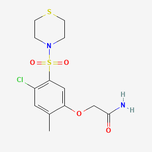 molecular formula C13H17ClN2O4S2 B4732764 2-[4-chloro-2-methyl-5-(4-thiomorpholinylsulfonyl)phenoxy]acetamide 