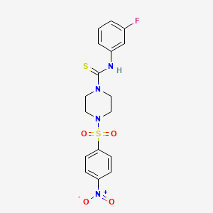 N-(3-fluorophenyl)-4-[(4-nitrophenyl)sulfonyl]-1-piperazinecarbothioamide