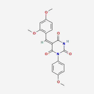 molecular formula C20H18N2O6 B4732798 5-(2,4-dimethoxybenzylidene)-1-(4-methoxyphenyl)-2,4,6(1H,3H,5H)-pyrimidinetrione 