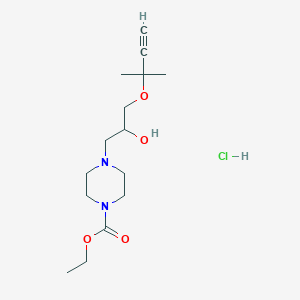 molecular formula C15H27ClN2O4 B4732811 ethyl 4-{3-[(1,1-dimethyl-2-propyn-1-yl)oxy]-2-hydroxypropyl}-1-piperazinecarboxylate hydrochloride 