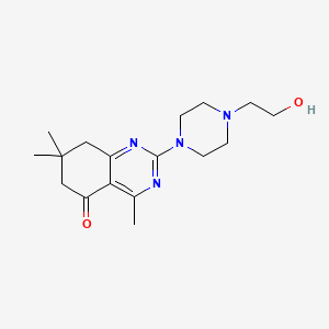 molecular formula C17H26N4O2 B4732815 2-[4-(2-hydroxyethyl)-1-piperazinyl]-4,7,7-trimethyl-7,8-dihydro-5(6H)-quinazolinone 
