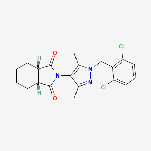 molecular formula C20H21Cl2N3O2 B4732821 (3aR,7aS)-2-[1-(2,6-dichlorobenzyl)-3,5-dimethyl-1H-pyrazol-4-yl]hexahydro-1H-isoindole-1,3(2H)-dione 