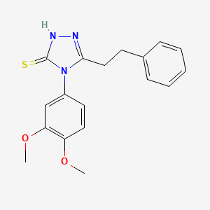 4-(3,4-dimethoxyphenyl)-5-(2-phenylethyl)-4H-1,2,4-triazole-3-thiol