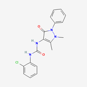 molecular formula C18H17ClN4O2 B4732873 N-(2-chlorophenyl)-N'-(1,5-dimethyl-3-oxo-2-phenyl-2,3-dihydro-1H-pyrazol-4-yl)urea 