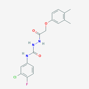 molecular formula C17H17ClFN3O3 B4732906 N-(3-chloro-4-fluorophenyl)-2-[(3,4-dimethylphenoxy)acetyl]hydrazinecarboxamide 