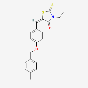 molecular formula C20H19NO2S2 B4732942 3-ethyl-5-{4-[(4-methylbenzyl)oxy]benzylidene}-2-thioxo-1,3-thiazolidin-4-one 
