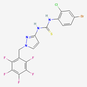 molecular formula C17H9BrClF5N4S B4732958 N-(4-bromo-2-chlorophenyl)-N'-[1-(pentafluorobenzyl)-1H-pyrazol-3-yl]thiourea 