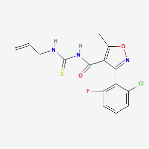 molecular formula C15H13ClFN3O2S B4732962 N-[(allylamino)carbonothioyl]-3-(2-chloro-6-fluorophenyl)-5-methyl-4-isoxazolecarboxamide 