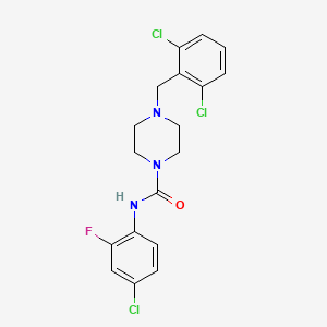 molecular formula C18H17Cl3FN3O B4732973 N-(4-chloro-2-fluorophenyl)-4-(2,6-dichlorobenzyl)-1-piperazinecarboxamide 