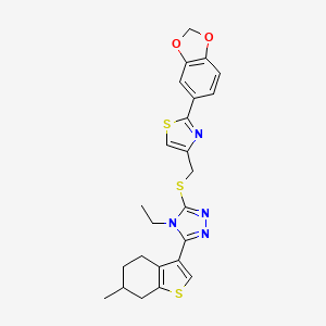 molecular formula C24H24N4O2S3 B4732992 3-({[2-(1,3-benzodioxol-5-yl)-1,3-thiazol-4-yl]methyl}thio)-4-ethyl-5-(6-methyl-4,5,6,7-tetrahydro-1-benzothien-3-yl)-4H-1,2,4-triazole 