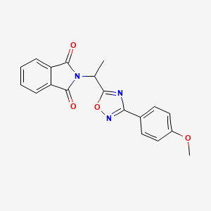 molecular formula C19H15N3O4 B4733003 2-{1-[3-(4-methoxyphenyl)-1,2,4-oxadiazol-5-yl]ethyl}-1H-isoindole-1,3(2H)-dione 