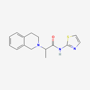 molecular formula C15H17N3OS B4733006 2-(3,4-dihydro-2(1H)-isoquinolinyl)-N-1,3-thiazol-2-ylpropanamide 