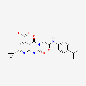 molecular formula C24H26N4O5 B4733021 methyl 7-cyclopropyl-3-{2-[(4-isopropylphenyl)amino]-2-oxoethyl}-1-methyl-2,4-dioxo-1,2,3,4-tetrahydropyrido[2,3-d]pyrimidine-5-carboxylate 