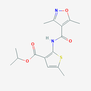 molecular formula C15H18N2O4S B4733025 isopropyl 2-{[(3,5-dimethyl-4-isoxazolyl)carbonyl]amino}-5-methyl-3-thiophenecarboxylate 