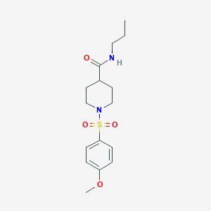 molecular formula C16H24N2O4S B4733048 1-[(4-methoxyphenyl)sulfonyl]-N-propyl-4-piperidinecarboxamide 