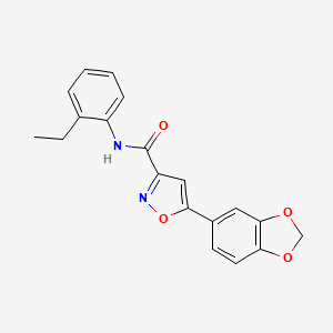 molecular formula C19H16N2O4 B4733055 5-(1,3-benzodioxol-5-yl)-N-(2-ethylphenyl)-3-isoxazolecarboxamide 