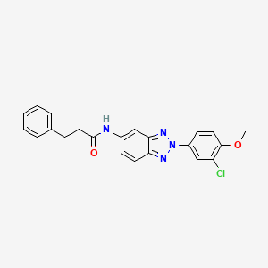 molecular formula C22H19ClN4O2 B4733063 N-[2-(3-chloro-4-methoxyphenyl)-2H-1,2,3-benzotriazol-5-yl]-3-phenylpropanamide 