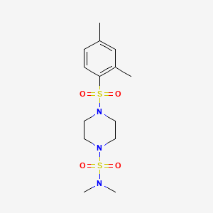 molecular formula C14H23N3O4S2 B4733073 4-[(2,4-dimethylphenyl)sulfonyl]-N,N-dimethyl-1-piperazinesulfonamide 