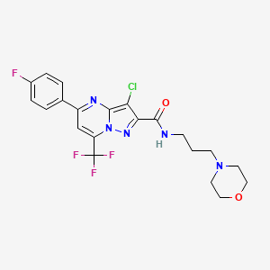 molecular formula C21H20ClF4N5O2 B4733088 3-chloro-5-(4-fluorophenyl)-N-[3-(4-morpholinyl)propyl]-7-(trifluoromethyl)pyrazolo[1,5-a]pyrimidine-2-carboxamide 