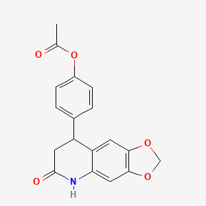 molecular formula C18H15NO5 B4733089 4-(6-oxo-5,6,7,8-tetrahydro[1,3]dioxolo[4,5-g]quinolin-8-yl)phenyl acetate 