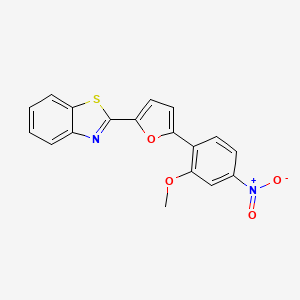molecular formula C18H12N2O4S B4733094 2-[5-(2-methoxy-4-nitrophenyl)-2-furyl]-1,3-benzothiazole 