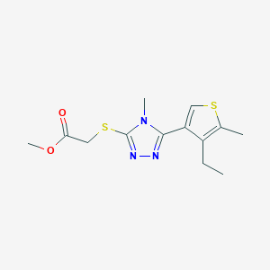 molecular formula C13H17N3O2S2 B4733101 methyl {[5-(4-ethyl-5-methyl-3-thienyl)-4-methyl-4H-1,2,4-triazol-3-yl]thio}acetate 