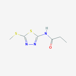molecular formula C6H9N3OS2 B473311 N-(5-methylsulfanyl-1,3,4-thiadiazol-2-yl)propanamide CAS No. 25958-44-5