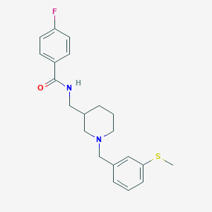 molecular formula C21H25FN2OS B4733117 4-fluoro-N-({1-[3-(methylthio)benzyl]-3-piperidinyl}methyl)benzamide 