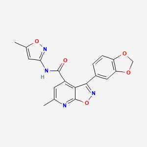 molecular formula C19H14N4O5 B4733120 3-(1,3-benzodioxol-5-yl)-6-methyl-N-(5-methyl-3-isoxazolyl)isoxazolo[5,4-b]pyridine-4-carboxamide 