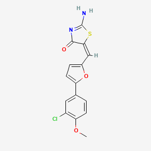 molecular formula C15H11ClN2O3S B4733127 5-{[5-(3-chloro-4-methoxyphenyl)-2-furyl]methylene}-2-imino-1,3-thiazolidin-4-one 