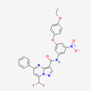 molecular formula C28H21F2N5O5 B4733131 7-(difluoromethyl)-N-[3-(4-ethoxyphenoxy)-5-nitrophenyl]-5-phenylpyrazolo[1,5-a]pyrimidine-3-carboxamide 