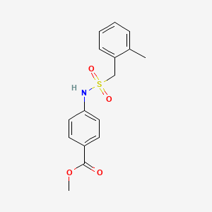 molecular formula C16H17NO4S B4733138 methyl 4-{[(2-methylbenzyl)sulfonyl]amino}benzoate 