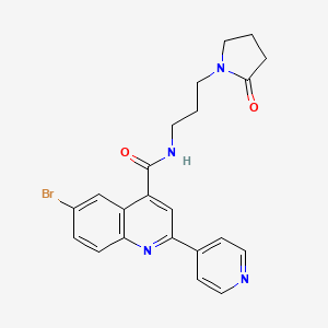 molecular formula C22H21BrN4O2 B4733165 6-bromo-N-[3-(2-oxo-1-pyrrolidinyl)propyl]-2-(4-pyridinyl)-4-quinolinecarboxamide 
