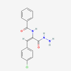molecular formula C16H14ClN3O2 B4733174 N-[2-(4-chlorophenyl)-1-(hydrazinocarbonyl)vinyl]benzamide 