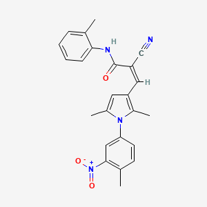 molecular formula C24H22N4O3 B4733189 2-cyano-3-[2,5-dimethyl-1-(4-methyl-3-nitrophenyl)-1H-pyrrol-3-yl]-N-(2-methylphenyl)acrylamide 