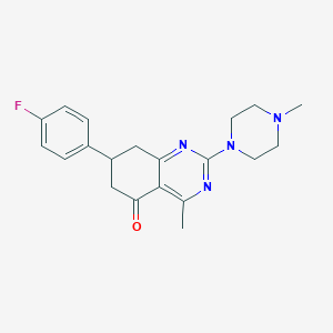 molecular formula C20H23FN4O B4733221 7-(4-fluorophenyl)-4-methyl-2-(4-methyl-1-piperazinyl)-7,8-dihydro-5(6H)-quinazolinone 