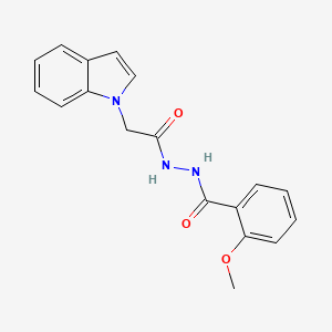 molecular formula C18H17N3O3 B4733269 N'-(1H-indol-1-ylacetyl)-2-methoxybenzohydrazide 