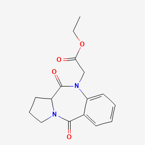 molecular formula C16H18N2O4 B4733314 ethyl (5,11-dioxo-2,3,11,11a-tetrahydro-1H-pyrrolo[2,1-c][1,4]benzodiazepin-10(5H)-yl)acetate 