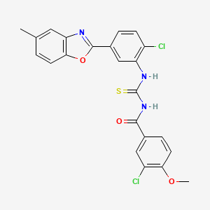 molecular formula C23H17Cl2N3O3S B4733318 3-chloro-N-({[2-chloro-5-(5-methyl-1,3-benzoxazol-2-yl)phenyl]amino}carbonothioyl)-4-methoxybenzamide CAS No. 6383-86-4