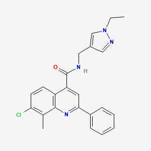 molecular formula C23H21ClN4O B4733337 7-chloro-N-[(1-ethyl-1H-pyrazol-4-yl)methyl]-8-methyl-2-phenyl-4-quinolinecarboxamide 