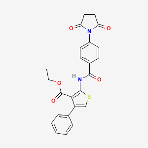 molecular formula C24H20N2O5S B4733344 ethyl 2-{[4-(2,5-dioxo-1-pyrrolidinyl)benzoyl]amino}-4-phenyl-3-thiophenecarboxylate 