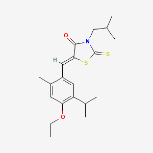 molecular formula C20H27NO2S2 B4733349 5-(4-ethoxy-5-isopropyl-2-methylbenzylidene)-3-isobutyl-2-thioxo-1,3-thiazolidin-4-one 